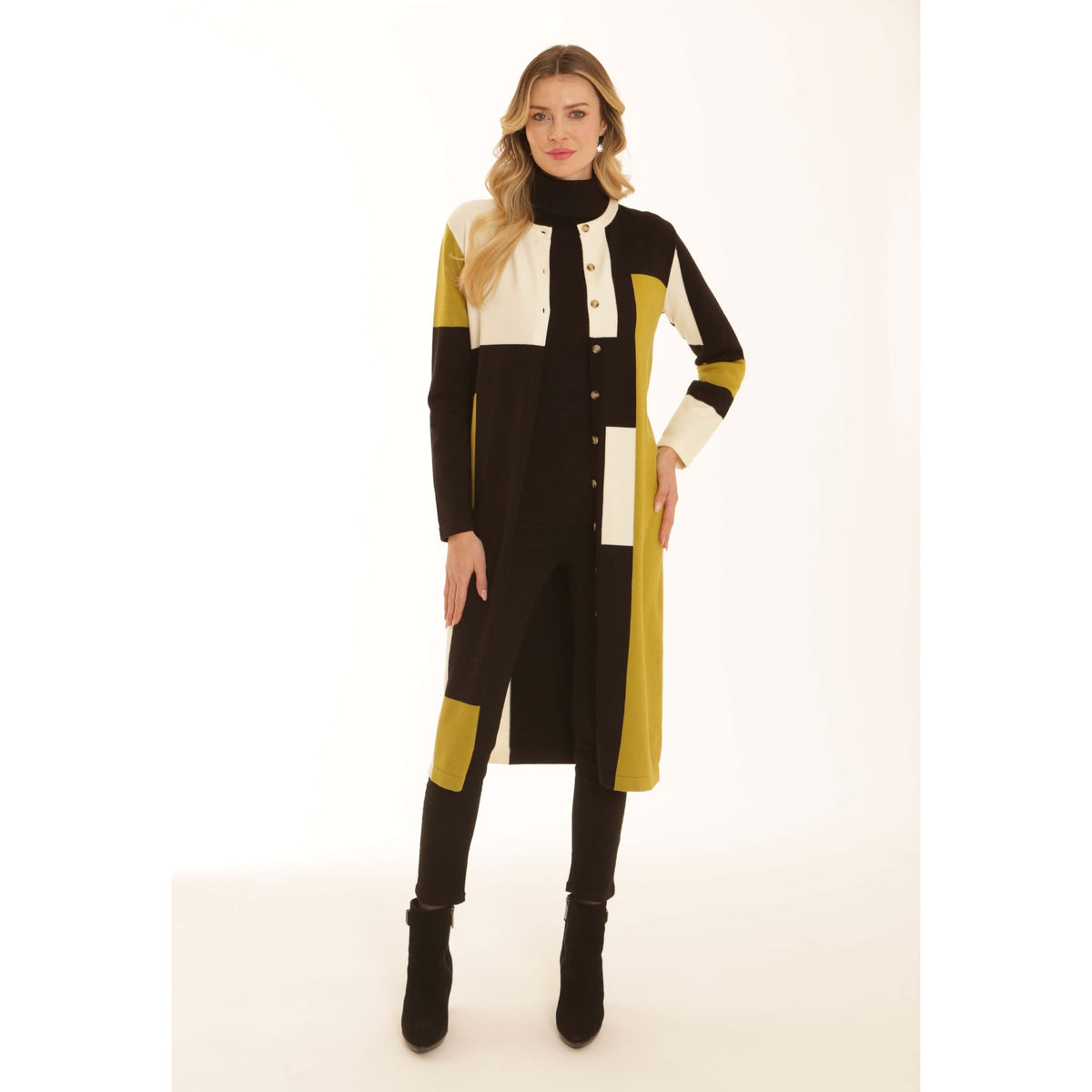 Pomodoro Long Colour Block Cardigan