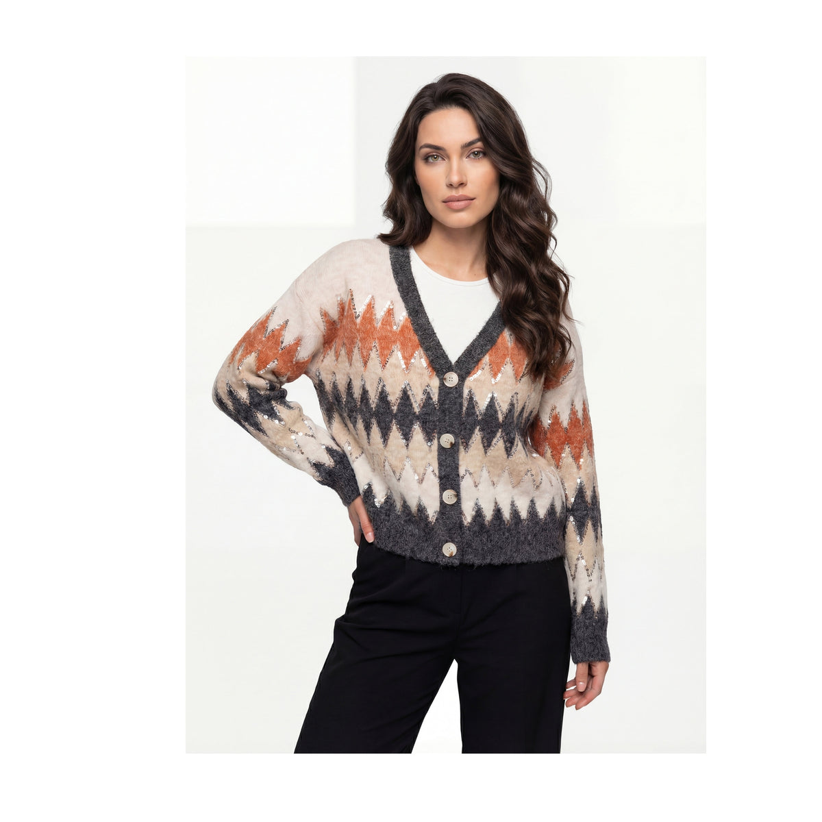 Coco Y Club Zig Zag Cardigan