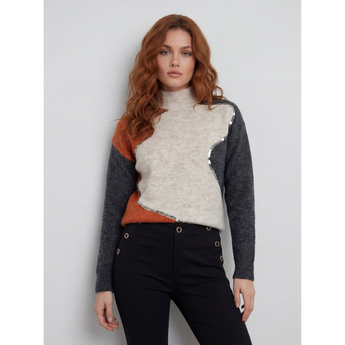 Coco Y Club Knitted Section Sweater