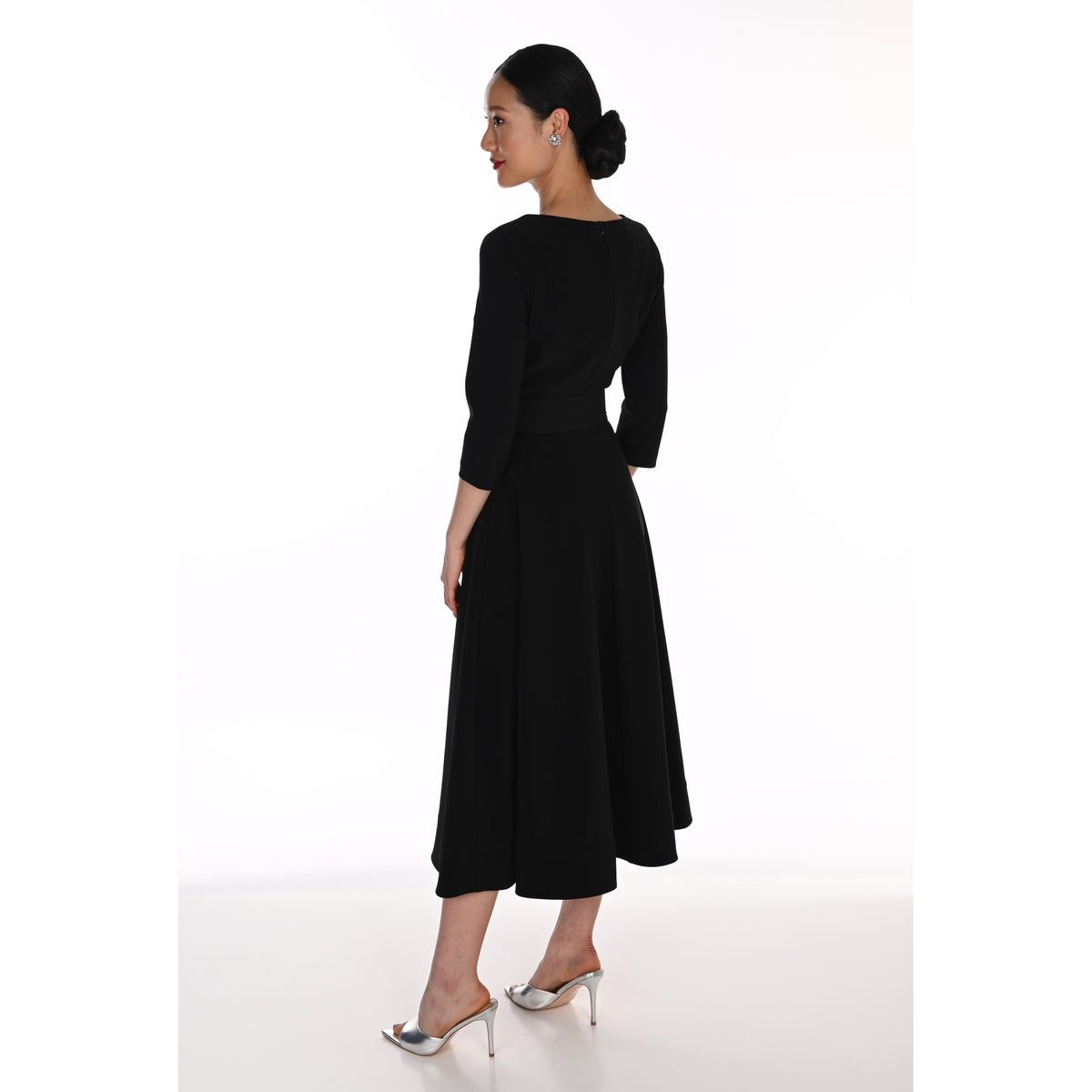 Lyman Black Dress with Silver Bow Detail