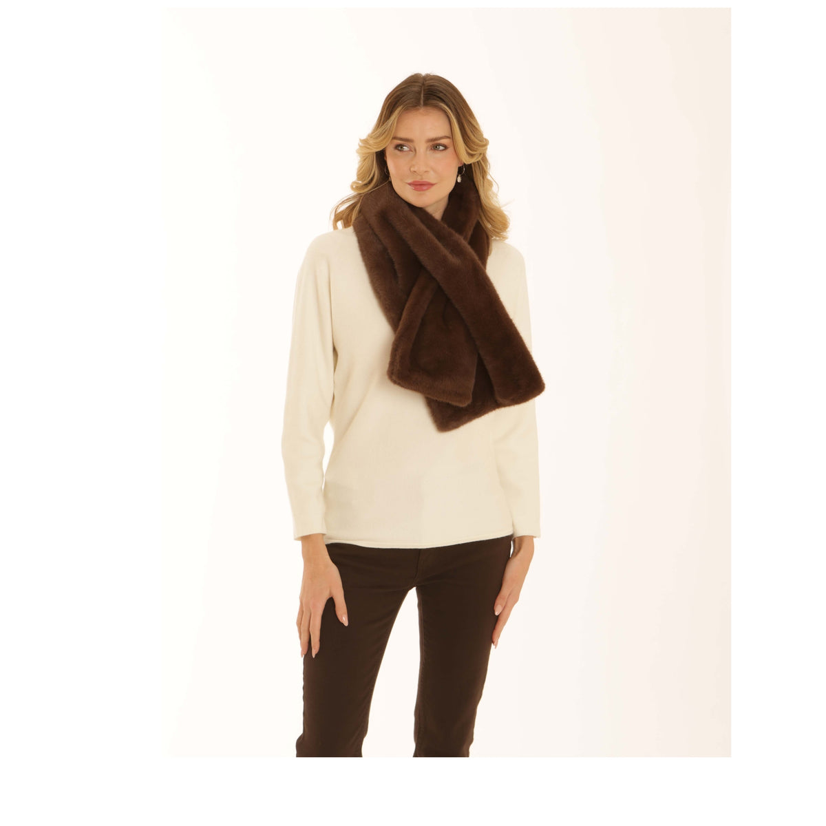 Pomodoro Solid Fur Scarf