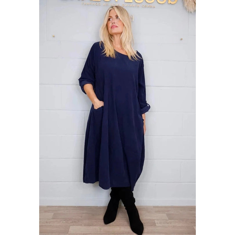 Goose Island Fine Cord Long Sleeved Dress