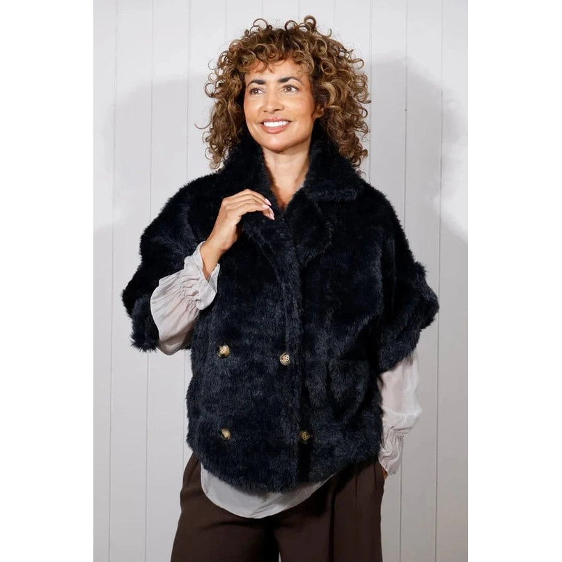 Goose Island Faux Fur Double Breasted Jacket