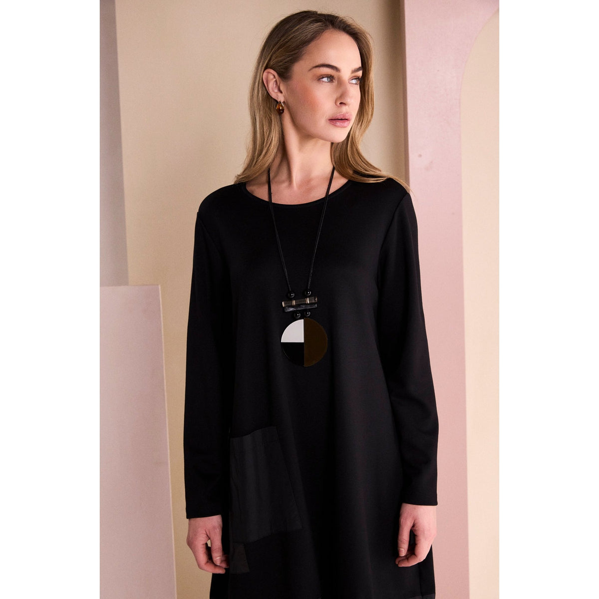 Naya Dress With Metal Sections And Neckpiece