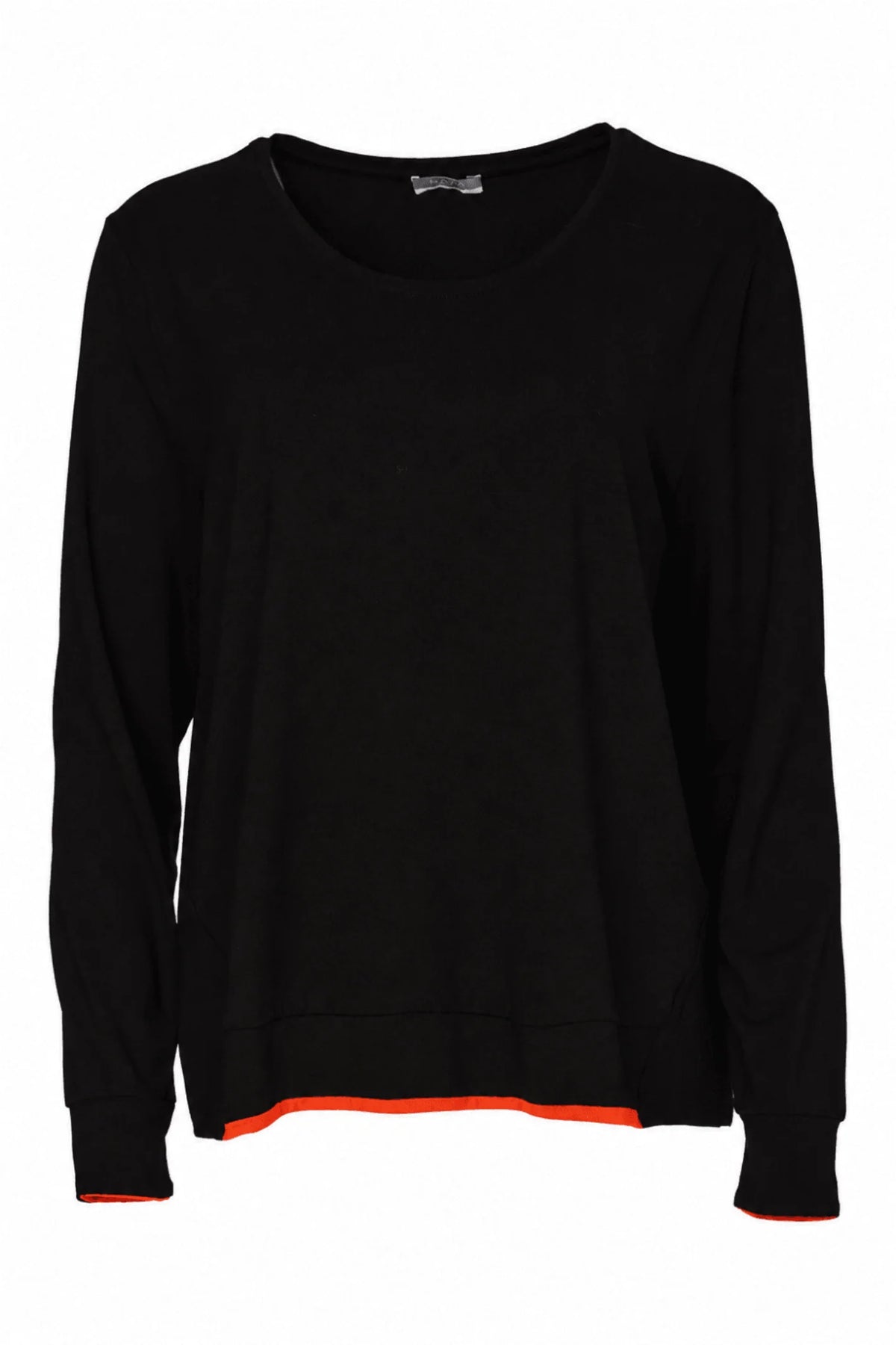 Naya Placement Print Top Black/Tigerlily