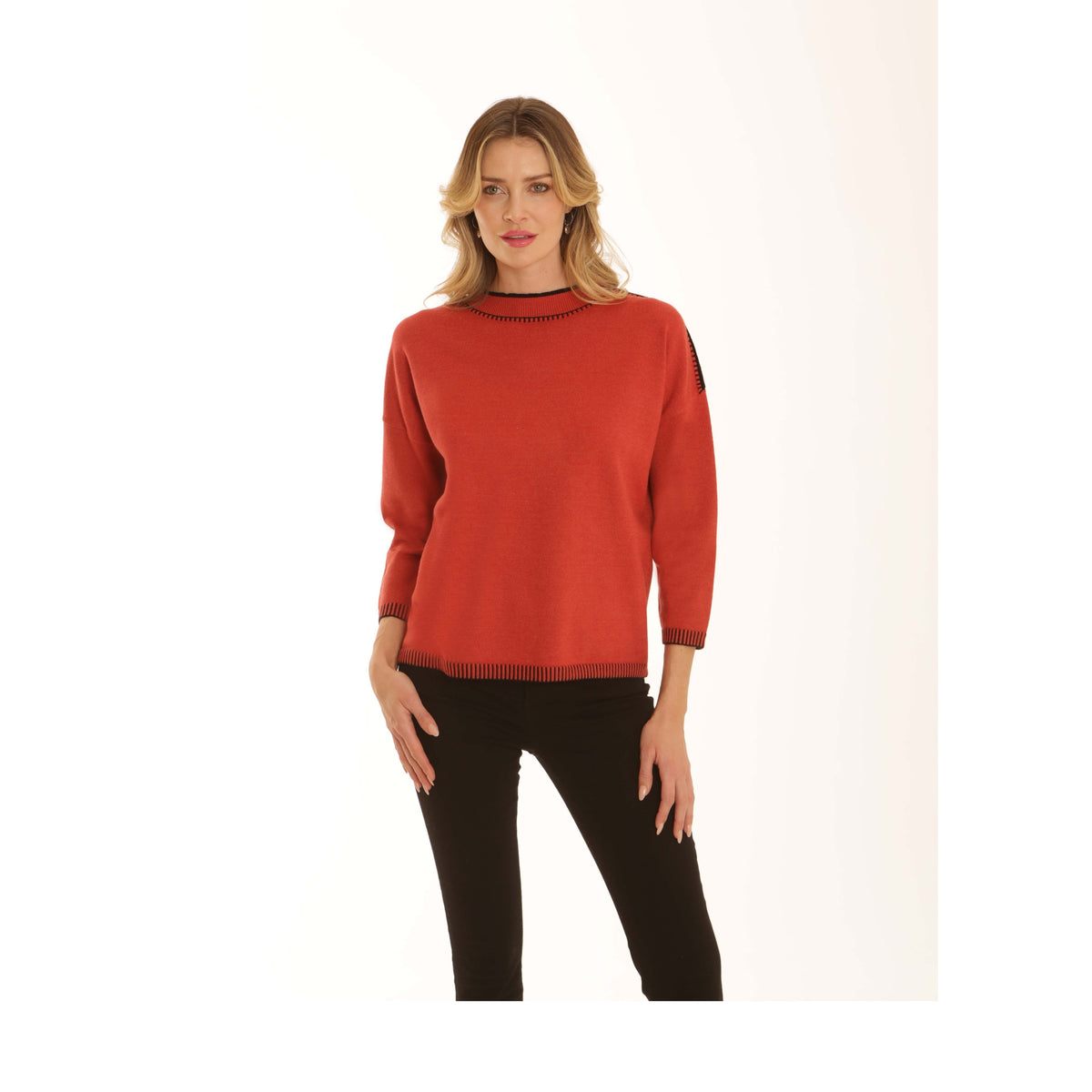 Pomodoro Blanket Stitch Jumper