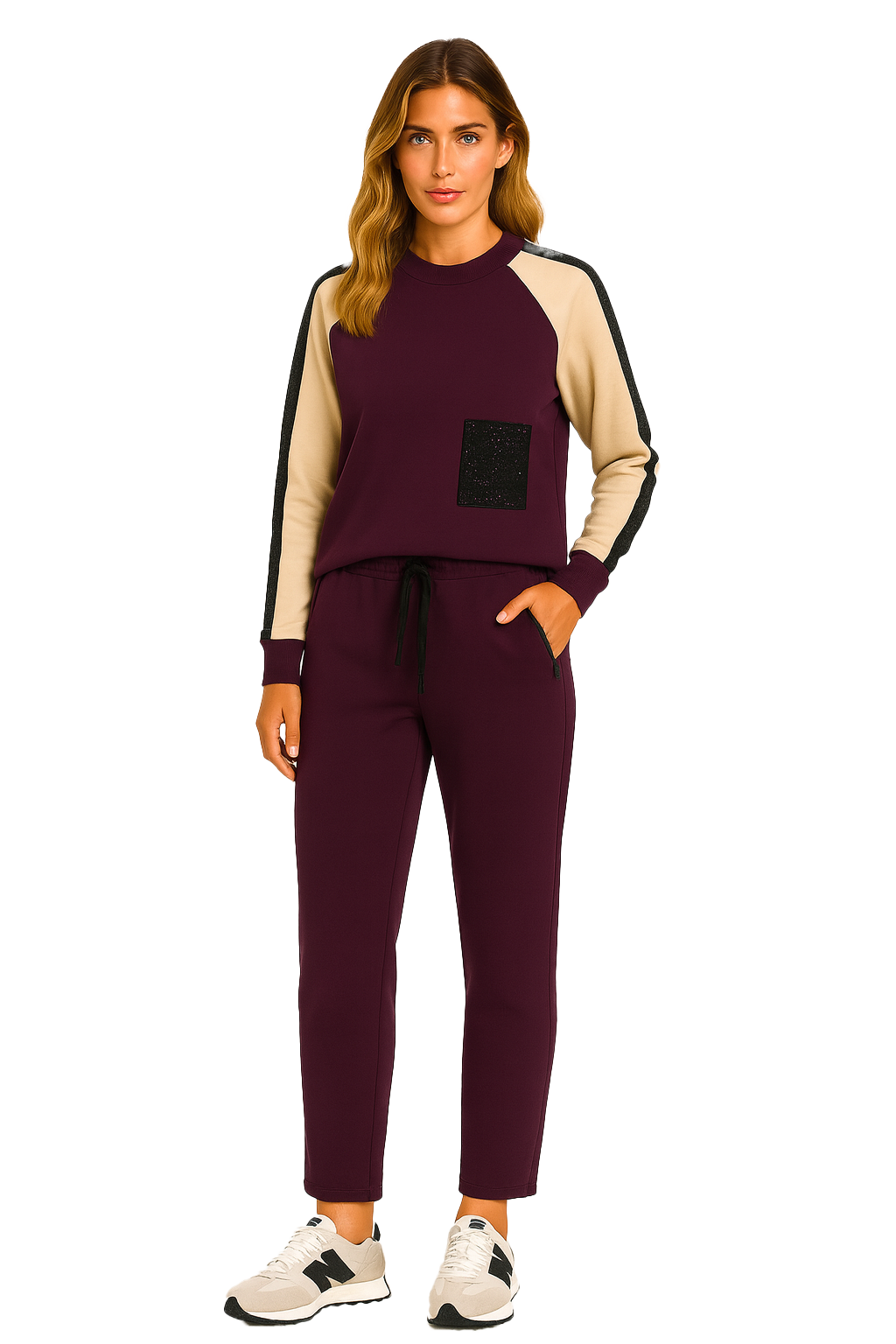 Orly Sweater with sparkle patch pocket