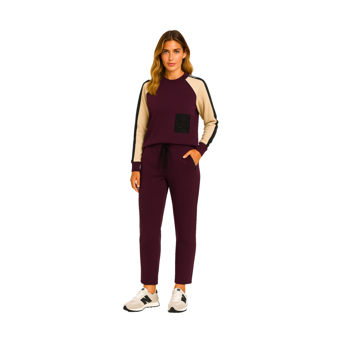 Orly Sweater with sparkle patch pocket
