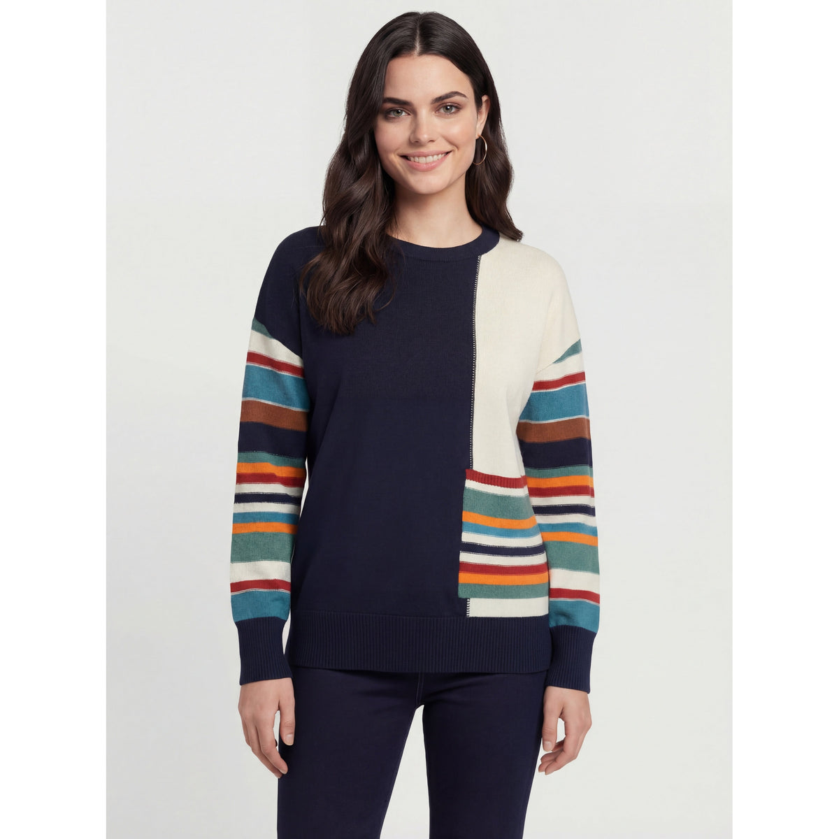 Coco Y Club Navy Combo Sweater