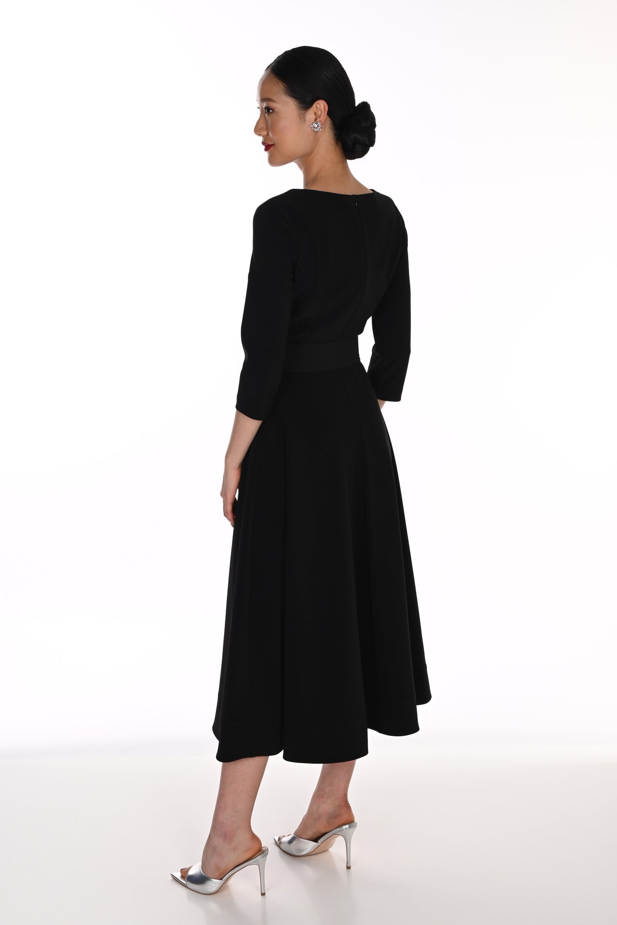 Lyman Black Dress with Silver Bow Detail