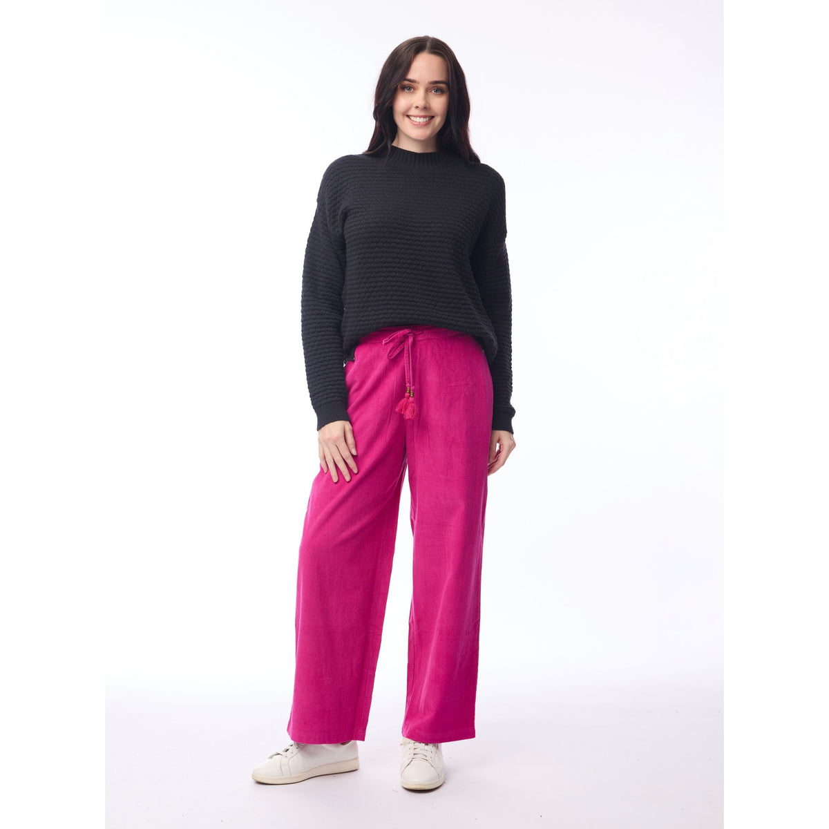 Orientique Cord Solid Pant Wide Leg
