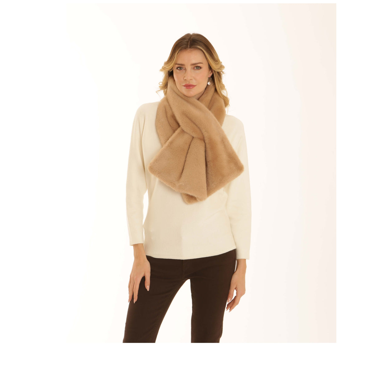 Pomodoro Solid Fur Scarf
