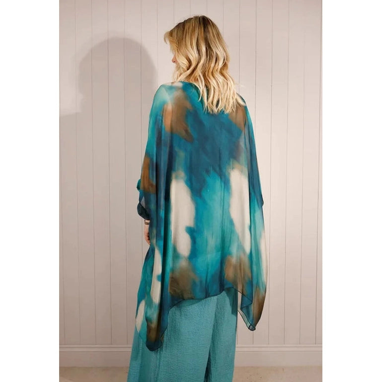 Goose Island  Silk Tie Dye Dipped Hem Top
