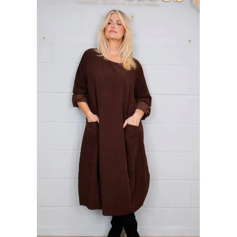 Goose Island Fine Cord Long Sleeved Dress