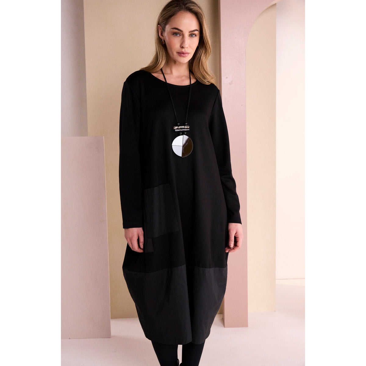 Naya Dress With Metal Sections And Neckpiece
