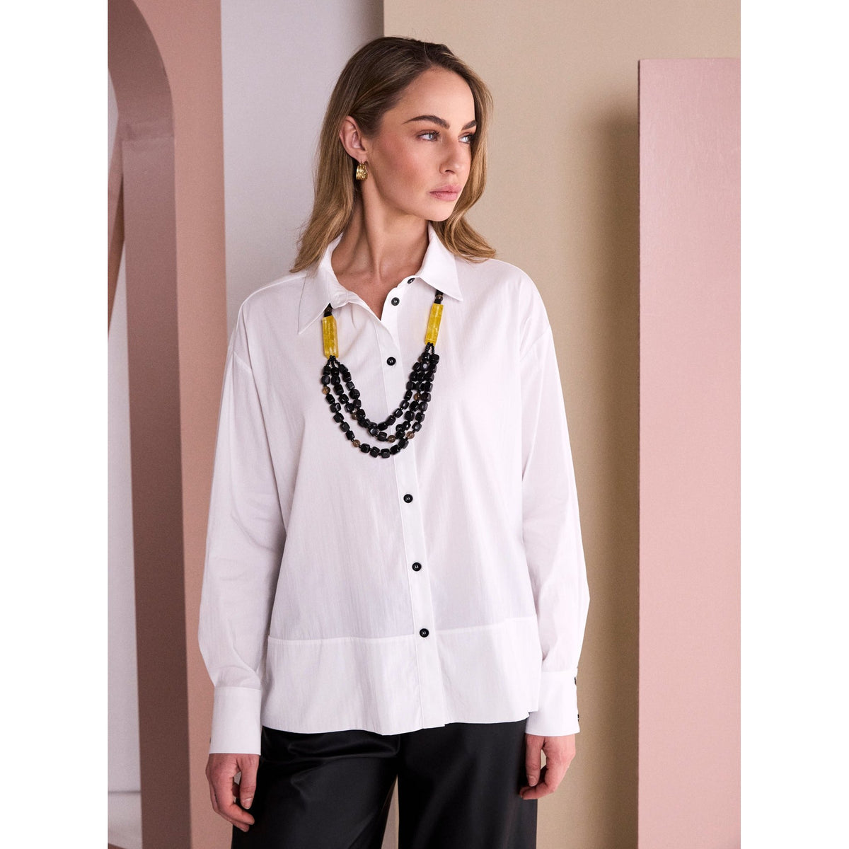 Naya Cotton Shirt With Placement Print Back