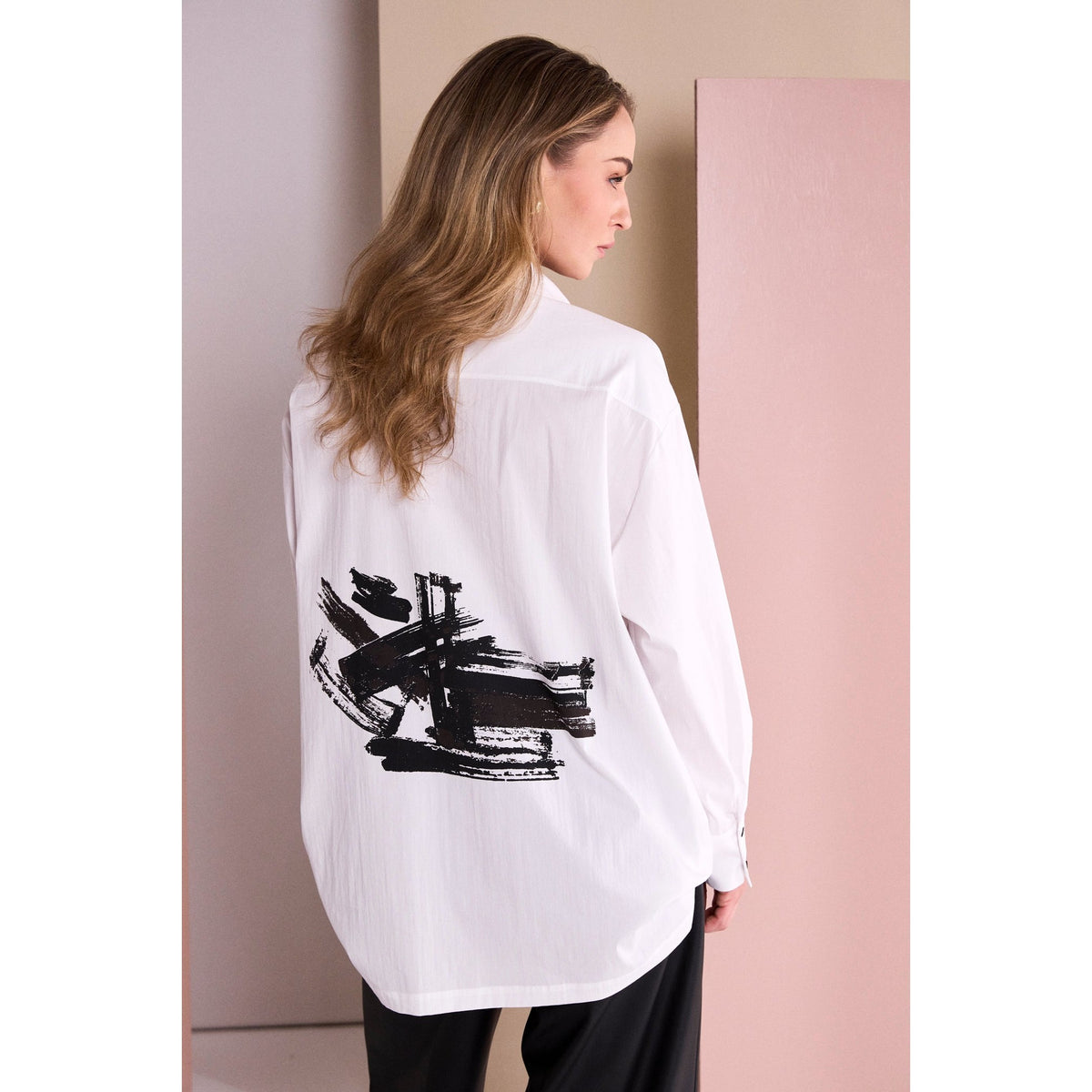 Naya Cotton Shirt With Placement Print Back